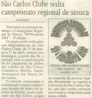 Campeonato regional de sinuca   jornal primeira p%c3%a1gina 8 3 2001