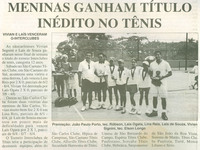 Tenista vivian segnini e lais cristine oliveira e souza no campeonato inter clubes de t%c3%aanis   jornal primeira p%c3%a1gina 11 4 2001